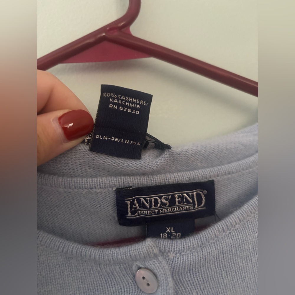 Lands' End Light Blue Cardigan and Shell Set - Picture 2 of 9